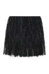 Roberta Einer Knitted Mini Skirt Fringed Hemline In Black