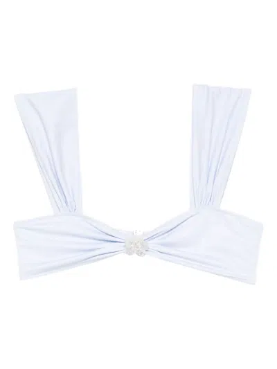 Roberta Einer Embellished-bow Bikini Top In Blue