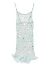 Roberta Einer Feather-trim Mesh Mini Dress