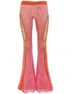 Roberta Einer Flared Open-knit Trousers In Pink