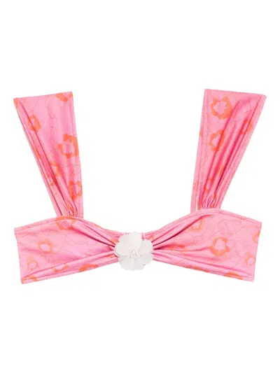 ROBERTA EINER X KISS ‘N THRILL NIKITA FLORAL-APPLIQUÉ BIKINI TOP