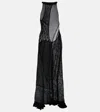 Roberta Einer Halterneck Cotton Gown In Black