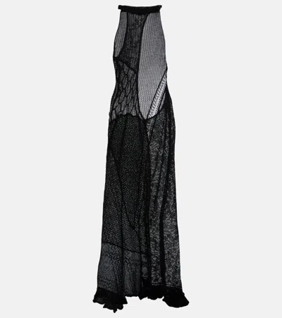 Roberta Einer Halterneck Cotton Gown In Black