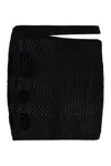 Roberta Einer Asymmetric Cut-out Knitted Mini Skirt In Black