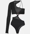 Roberta Einer Legato Asymmetric Cotton Bodysuit In Black