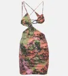 Roberta Einer Lua Printed Cutout Minidress In Print Multi