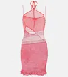 Roberta Einer Natalie Knitted Cotton Minidress In Pink