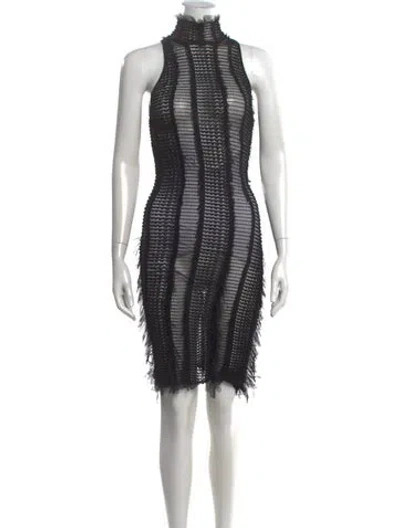 Pre-owned Roberta Einer Patterned Knee-length Dress In Black
