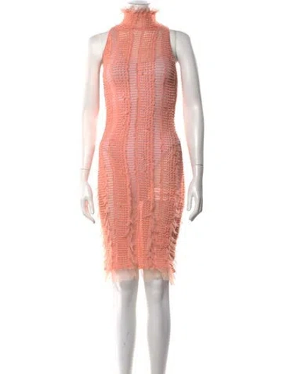 Pre-owned Roberta Einer Patterned Knee-length Dress In Pink