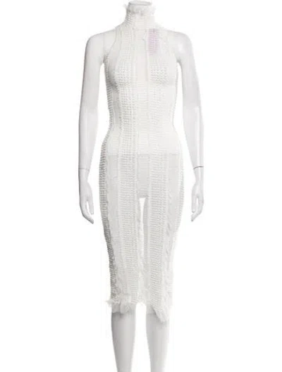 Pre-owned Roberta Einer Patterned Midi Length Dress In Neutrals