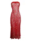 Roberta Einer Sequin-embellished Midi Dress In Red