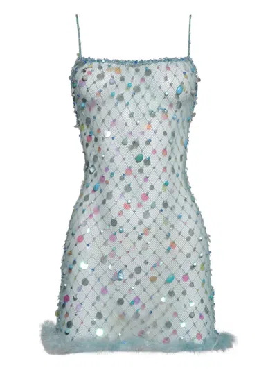 Roberta Einer Sequin-embellished Mini Dress In Blue