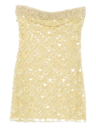 ROBERTA EINER SEQUIN-EMBELLISHED STRAPLESS MINI DRESS