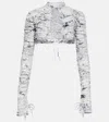 Roberta Einer Tie-front Printed Cropped Cardigan In Print Multi