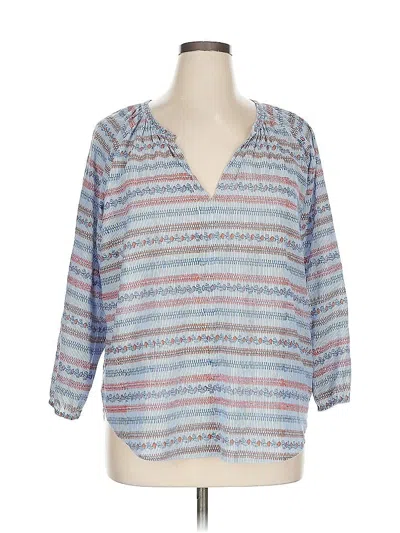 Pre-owned Roberta Roller Rabbit 3/4 Sleeve Blouse In Blue