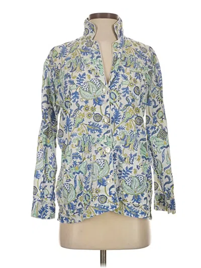 Pre-owned Roberta Roller Rabbit 3/4 Sleeve Blouse In Blue