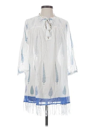 Pre-owned Roberta Roller Rabbit 3/4 Sleeve Blouse In Blue