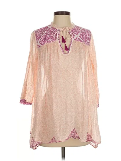 Pre-owned Roberta Roller Rabbit 3/4 Sleeve Blouse In Pink