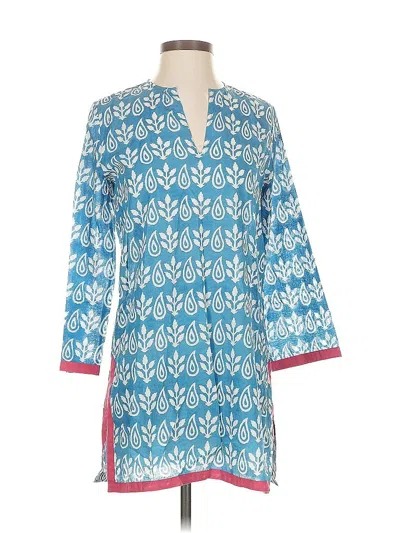 Pre-owned Roberta Roller Rabbit Long Sleeve Blouse In Blue
