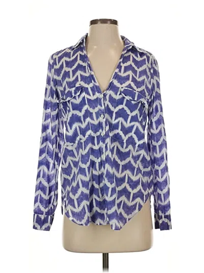 Pre-owned Roberta Roller Rabbit Long Sleeve Blouse In Blue