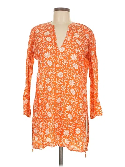 Pre-owned Roberta Roller Rabbit Long Sleeve Blouse In Orange