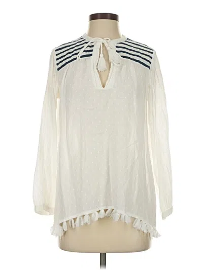 Pre-owned Roberta Roller Rabbit Long Sleeve Blouse In White
