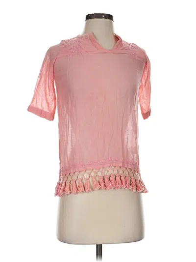Pre-owned Roberta Roller Rabbit Short Sleeve Blouse In Pink