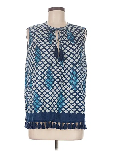Pre-owned Roberta Roller Rabbit Sleeveless Blouse In Blue