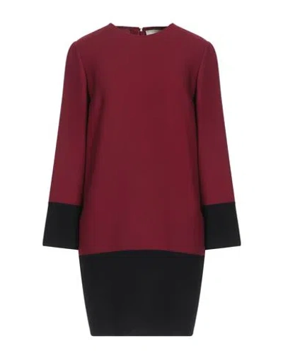Roberto Avolio Milano Woman Mini Dress Burgundy Size 16 Virgin Wool In Red