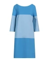 Roberto Avolio Milano Avolio Milano Woman Mini Dress Light Blue Size 12 Virgin Wool, Lyocell, Polyamide In Blue