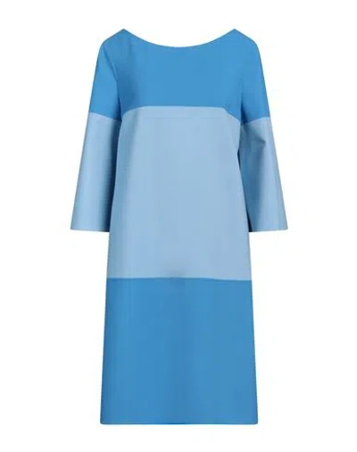 Roberto Avolio Milano Avolio Milano Woman Mini Dress Light Blue Size 12 Virgin Wool, Lyocell, Polyamide