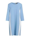 Roberto Avolio Milano Avolio Milano Woman Mini Dress Light Blue Size 14 Virgin Wool, Polyamide In Blue