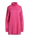 Roberto Avolio Milano Woman Turtleneck Fuchsia Size 14 Virgin Wool In Pink