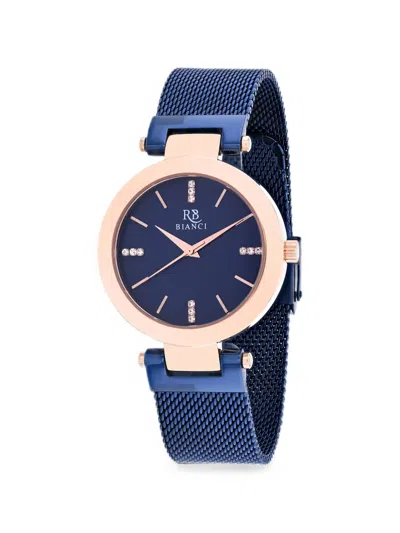 Roberto Bianci Cristallo Mesh-strap 18mm Watch In Blue