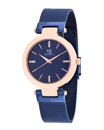 Roberto Bianci Cristallo Quartz Blue Dial Ladies Watch Rb0406 In Blue / Gold Tone / Rose / Rose Gold Tone