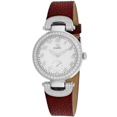 Roberto Bianci Women's White Mother Of Pearl Dial Watch In Red