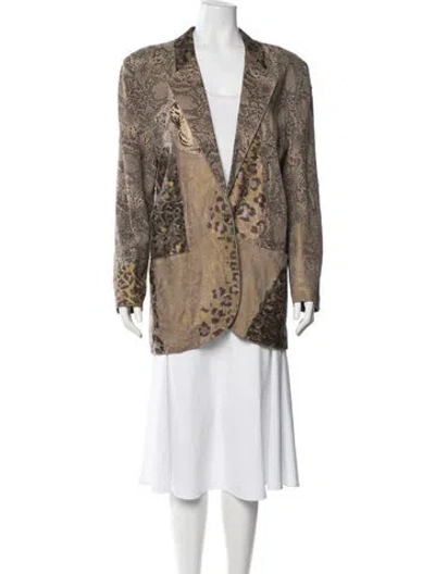 Pre-owned Roberto Cavalli 1980's Leather Evening Jacket In Neutral