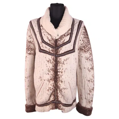 Pre-owned Roberto Cavalli 2003  Oversized Cardigan Aw 2003 In Sand