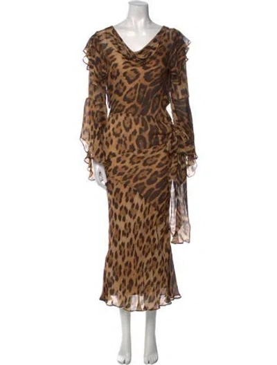 Pre-owned Roberto Cavalli 2006 Long Dress In Brown