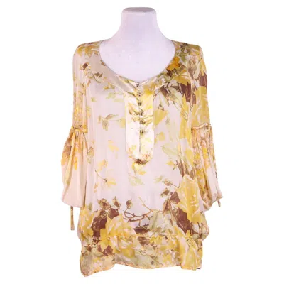 Pre-owned Roberto Cavalli 2006 Vintage  Silk Blouse In Sand