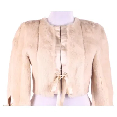 Pre-owned Roberto Cavalli 2007  Mink Short Fur Coat In White