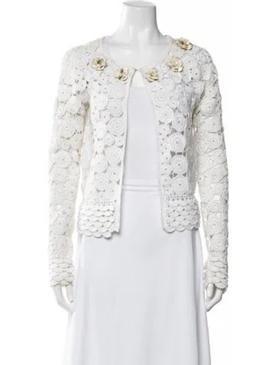 Pre-owned Roberto Cavalli 2012 Lace Pattern Sweater In Neutrals