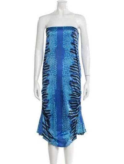 Pre-owned Roberto Cavalli 2012 Midi Length Skirt In Blue