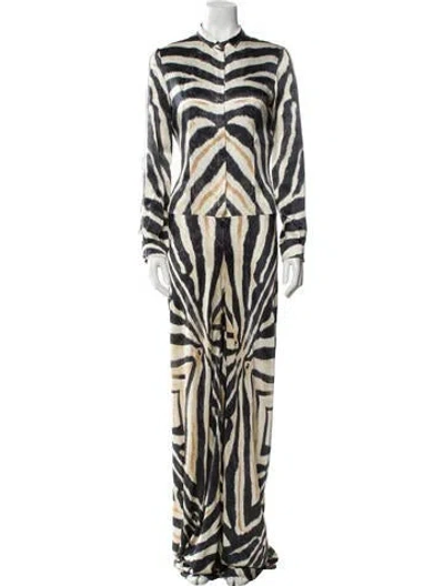 Pre-owned Roberto Cavalli 2012 Silk Jumpsuit In Brown