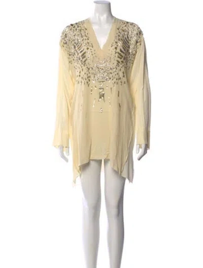 Pre-owned Roberto Cavalli 2013 Printed Tunic In Neutral