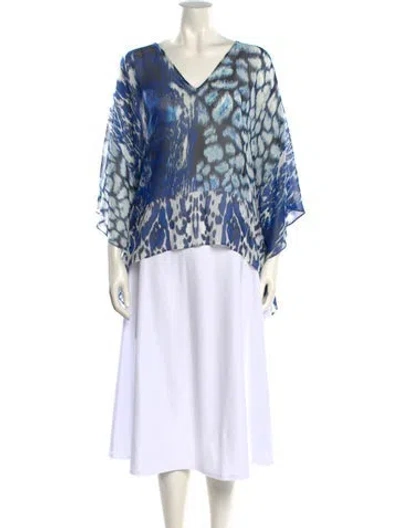 Pre-owned Roberto Cavalli 2013 Silk Blouse In Blue