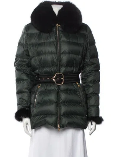 Pre-owned Roberto Cavalli 2017 Down Coat In Green