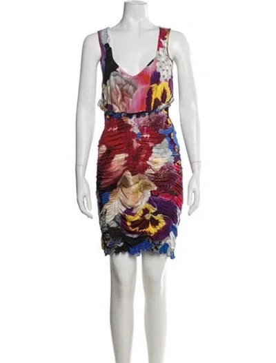 Pre-owned Roberto Cavalli 2017 Mini Dress In Multi