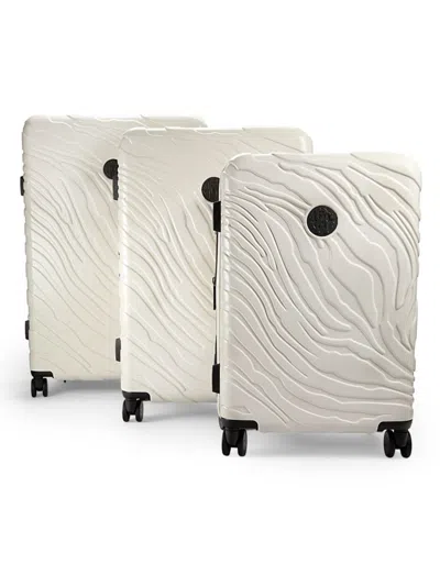Roberto Cavalli 3-piece Textured Hardshell Luggage Set In Neutral