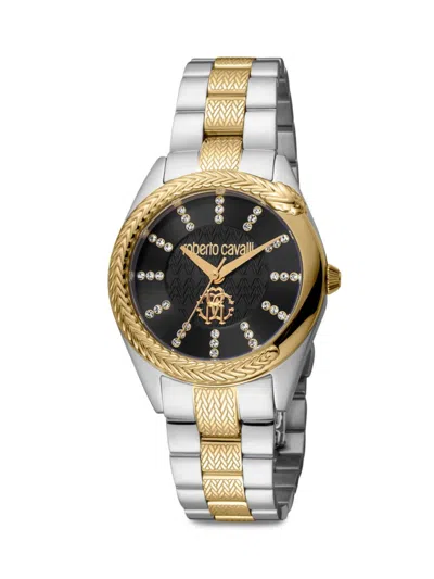 Roberto Cavalli 32mm Two-tone Stainless Steel & Crystal Bracelet Watch In Neutral